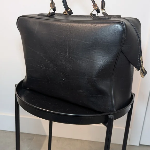 Vintage Made in Canada Leather Doctor Style Bag Briefcase 1950s 1960s - Picture 10 of 16